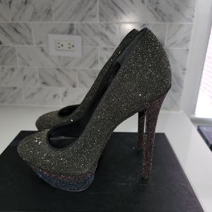 Brian Atwood glitter platform